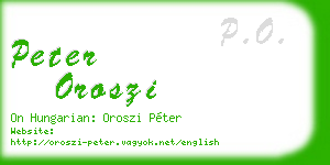 peter oroszi business card