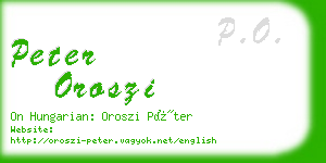 peter oroszi business card